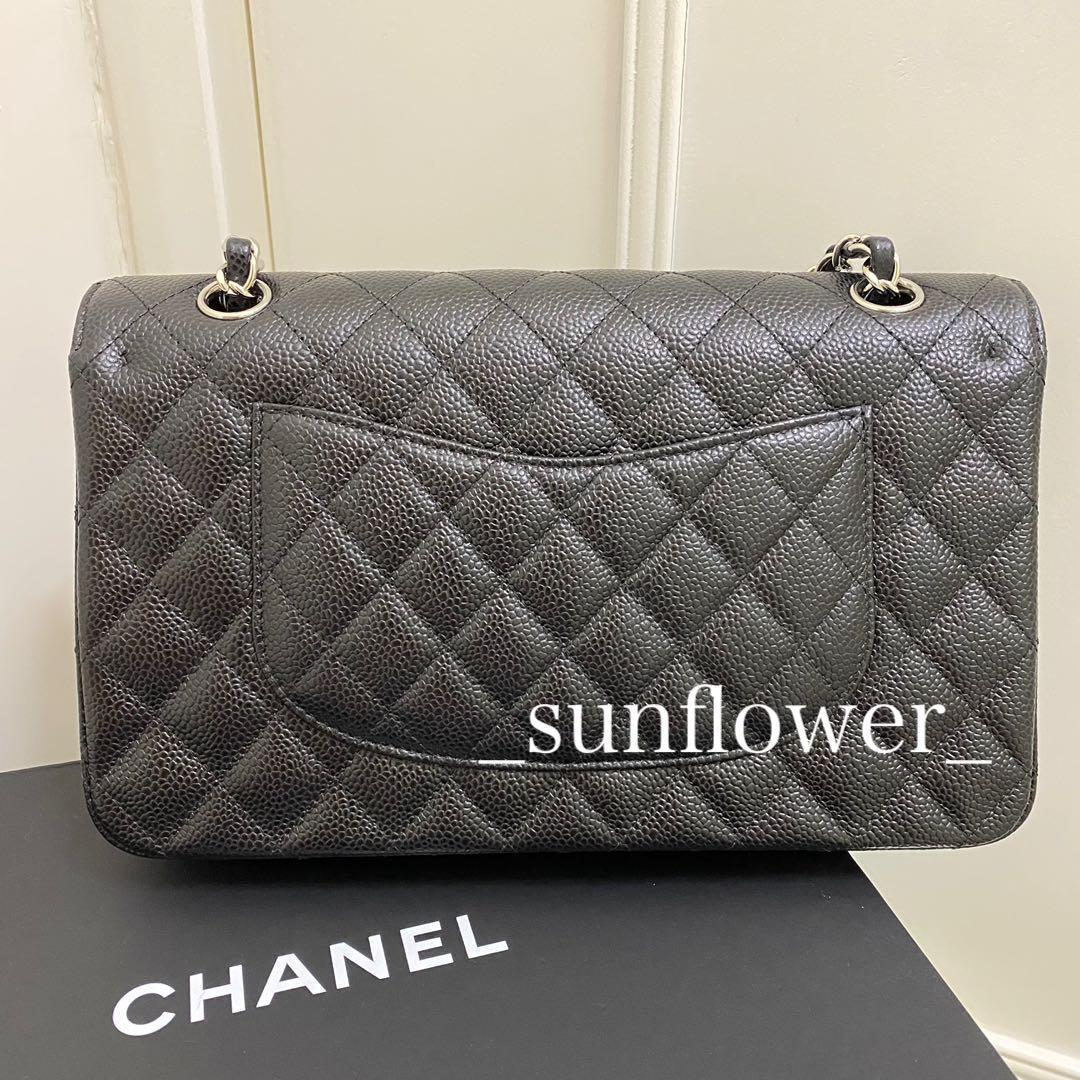 シャネル クラシックフラップ マトラッセ 25cm ブラック/S金具